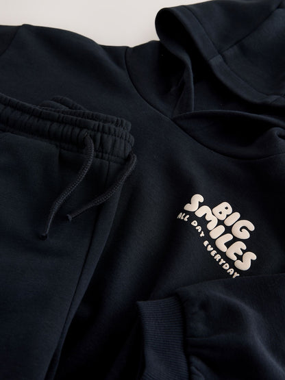 Black Big Smiles Hoodie and Shorts Set (3mths-7yrs)
