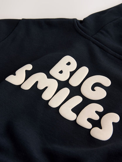 Black Big Smiles Hoodie and Shorts Set (3mths-7yrs)