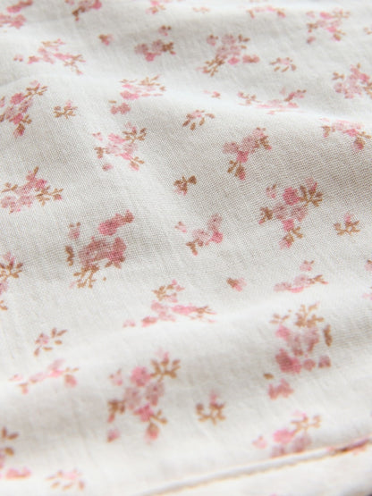 Pink Ditsy Floral Cotton Baby Muslin Blanket - Size ONE