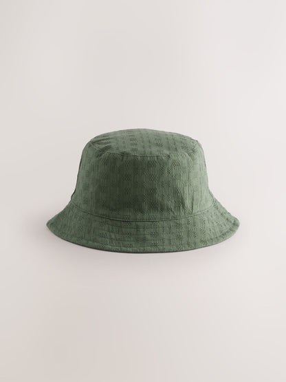 Khaki Green/Navy Blue Reversible Bucket Hats 2 Pack - Size S-M