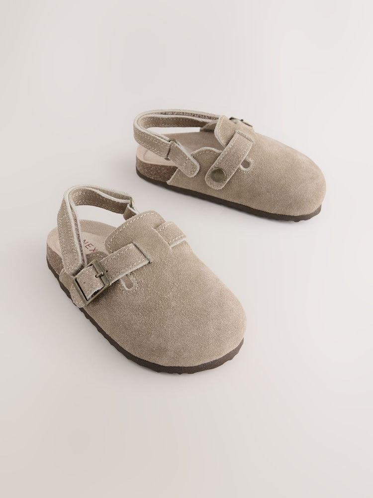 Neutral Leather Cushioned Footbed Clogs - EU 30.5 (UK 12)