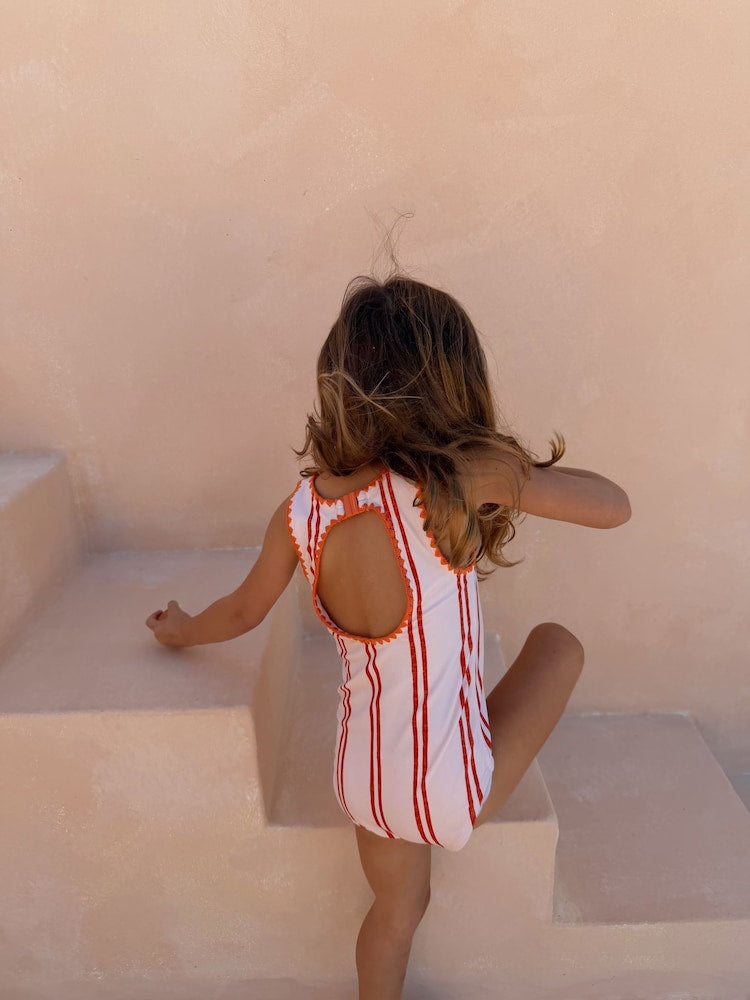 Never Fully Dressed Cream Banana Stripe Swimsuit