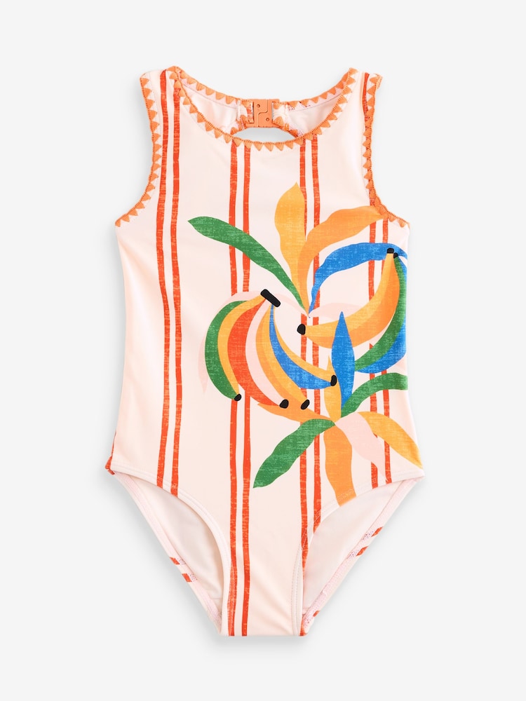Never Fully Dressed Cream Banana Stripe Swimsuit