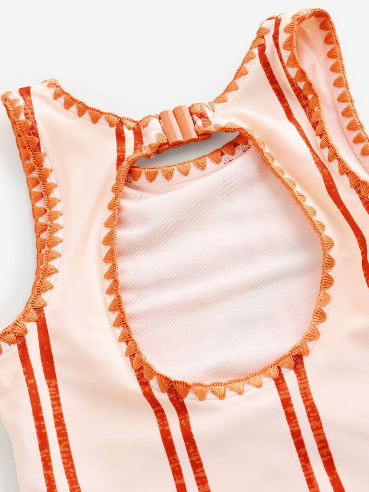 Never Fully Dressed Cream Banana Stripe Swimsuit