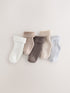 Neutral Roll Top Baby Socks 5 Pack - Neutral / Up To 3 Months (50 - 62cm)