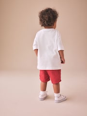 White Short Sleeve Small Graphic T-Shirt (3mths-8yrs) - Size 3-6 Months (62-68cm)