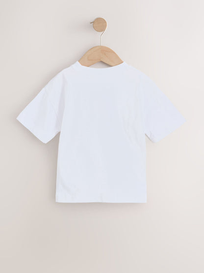 White Short Sleeve Small Graphic T-Shirt (3mths-8yrs) - Size 3-6 Months (62-68cm)