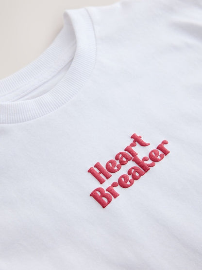 White Short Sleeve Small Graphic T-Shirt (3mths-8yrs) - Size 3-6 Months (62-68cm)
