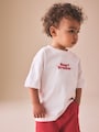 White Short Sleeve Small Graphic T-Shirt (3mths-8yrs) - Size 3-6 Months (62-68cm)