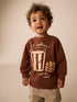 Mocha Brown Printed Crew Neck Sweat Top (3mths-7yrs) - 12-18 Months (80-86cm)