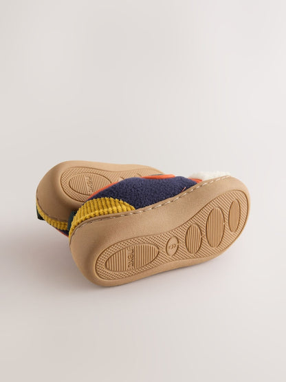 Neutral Colourblock Touch Fastening Cupsole Slippers