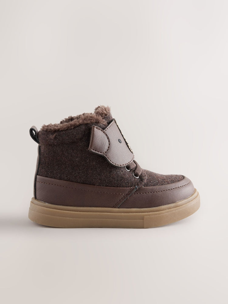 Brown Dog Standard Fit (F) Warm Lined Touch Fastening Boots - Size EU 20.5 (UK 4) - Brown Dog