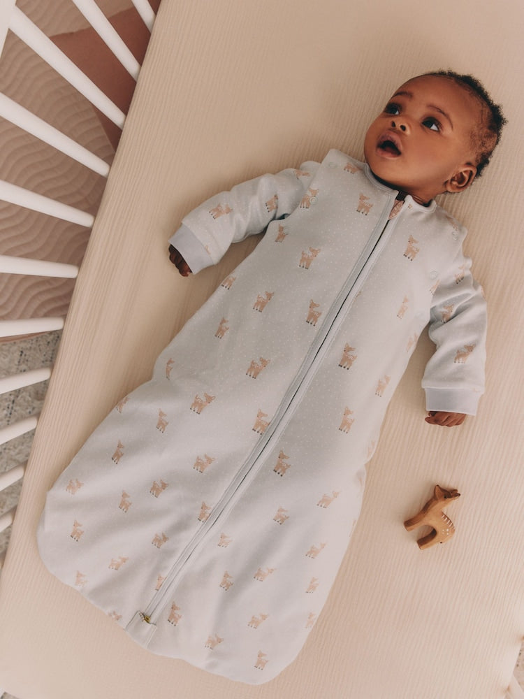 Deer 2.5 Tog Removable Sleeve Baby Sleep Bag - Up to 1 Month (50-56cm)