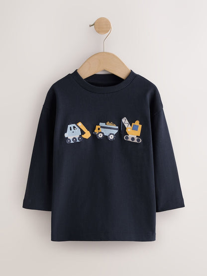 Navy Digger Embroidery Long Sleeve Graphic