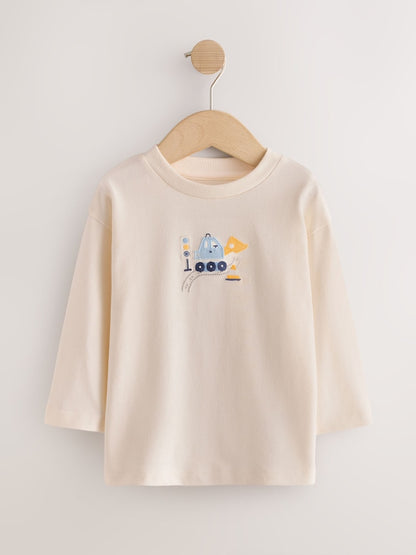 Navy Digger Embroidery Long Sleeve Graphic