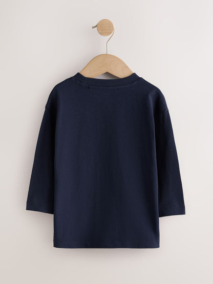 Navy Digger Embroidery Long Sleeve Graphic