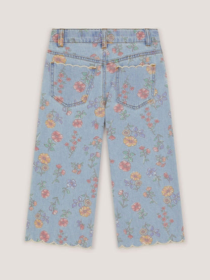 Monsoon Blue Floral Scallop Trim Jeans