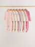 Ecru/Pink Cloud Baby Sleepsuit 7 Pack (0mths-3yrs) - Ecru/Pink Cloud / 12 - 18 Months (80 - 86cm)