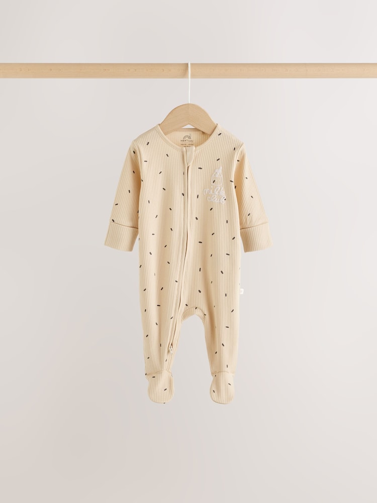 Pink Brunch Two Way Zip Baby Sleepsuits 3 Pack (0mths-3yrs)