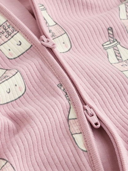 Pink Brunch Two Way Zip Baby Sleepsuits 3 Pack (0mths-3yrs)