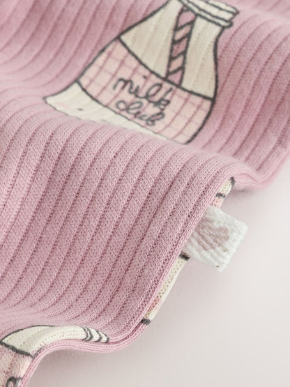 Pink Brunch Two Way Zip Baby Sleepsuits 3 Pack (0mths-3yrs)