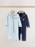 Navy Blue Baby Pyjama Style Sleepsuits 2 Pack (0mths-3yrs) - Up to 1 Month (50-56cm)
