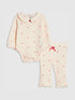 River Island Cream Heart Rib Bodysuit & Legging Set - Size Up To 3 Months (50 - 62cm) - Cream