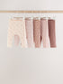 Mink Brown Ditsy Baby Leggings 5 Pack (0mths-2yrs) - Mink Brown Ditsy / Up to 1 Month (50-56cm)
