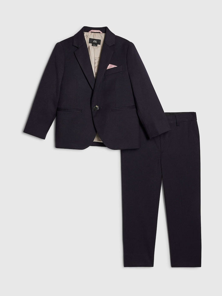 River Island Blue Tailored Suit Jacket &amp; Suit Trousers Set
