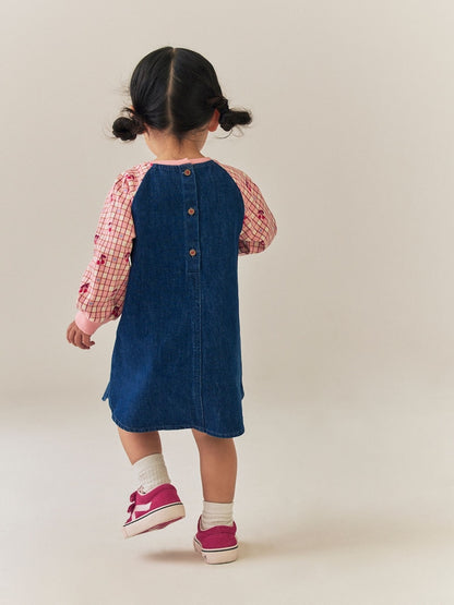 Cherry Print Raglan Denim