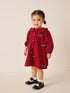 Red Cord 3D Bow Collar Dress (3mths-8yrs) - Red Cord 3D Bow Collar / 12-18 Months (80-86cm)