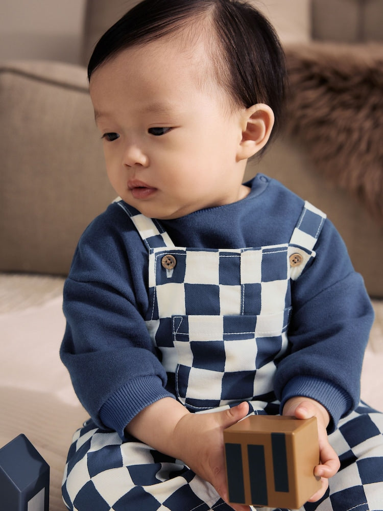 Navy Blue Checkerboard