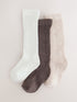 Neutral Knee High Baby Socks 3 Pack - Neutral / Up To 3 Months (50 - 62cm)