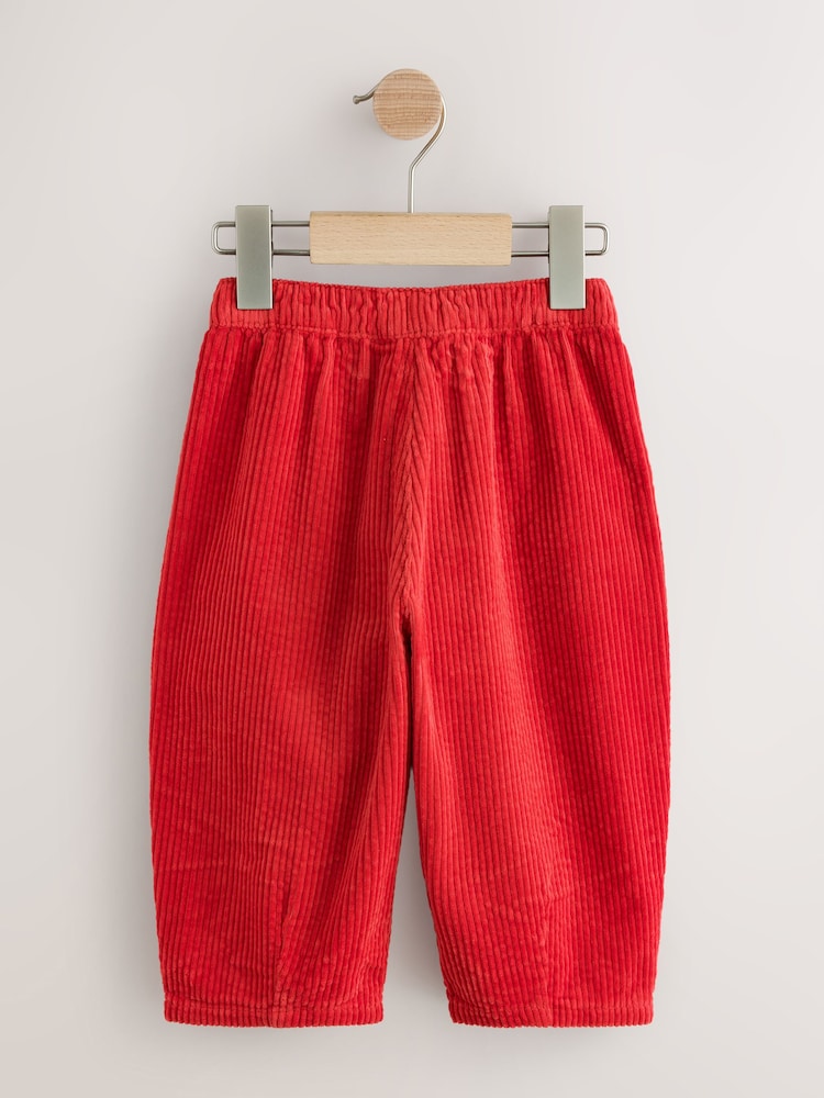 Red Wide Fit Textured Corduroy Pull On Trousers (3mths-7yrs)