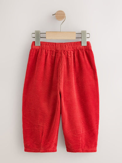 Red Wide Fit Textured Corduroy Pull On Trousers (3mths-7yrs)