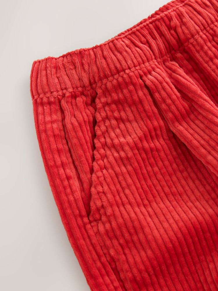 Red Wide Fit Textured Corduroy Pull On Trousers (3mths-7yrs)