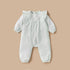Giggles Textured Romper with Long Sleeves and Ruffle Detail - Green / 12-18 mths