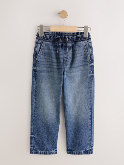 Dark Blue Wide Fit Pull On Jeans (3-16yrs)