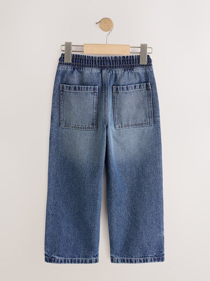 Dark Blue Wide Fit Pull On Jeans (3-16yrs)