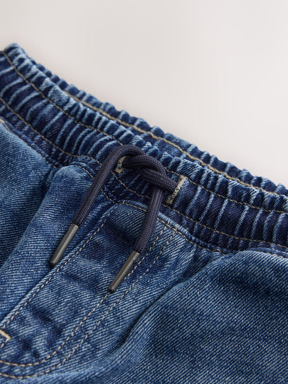 Dark Blue Wide Fit Pull On Jeans (3-16yrs)