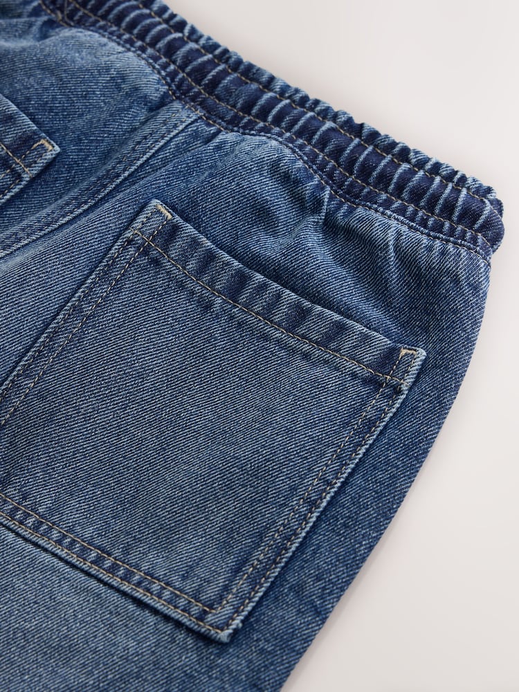 Dark Blue Wide Fit Pull On Jeans (3-16yrs)