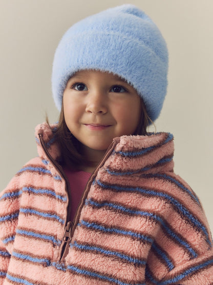 Blue Pink Stripe Half Zip Fleece (3mths-7yrs)