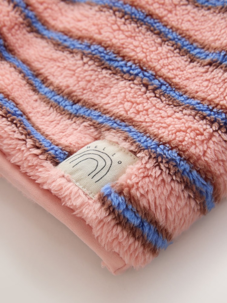 Blue Pink Stripe Half Zip Fleece (3mths-7yrs)