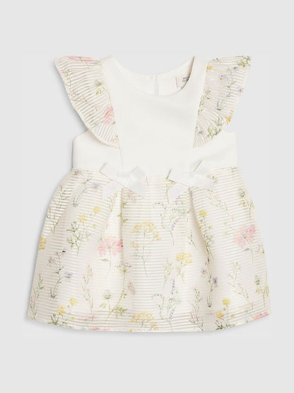 River Island White Floral Burnout Mesh Dress