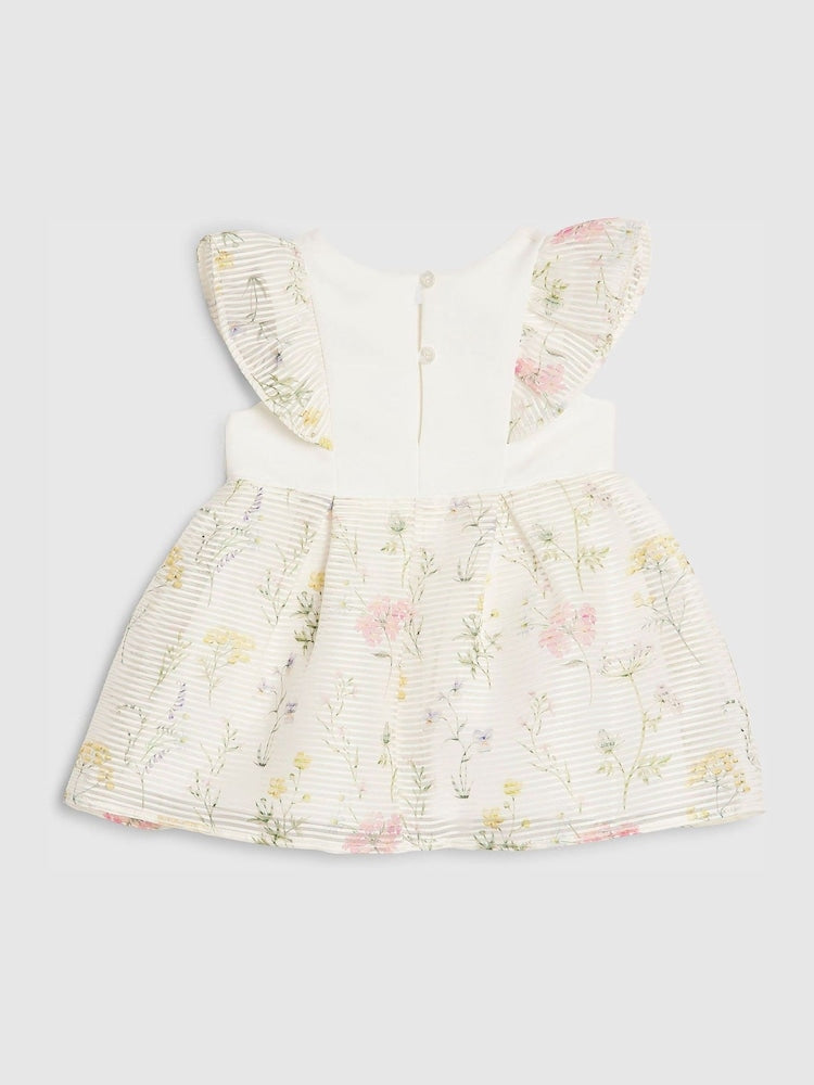 River Island White Floral Burnout Mesh Dress