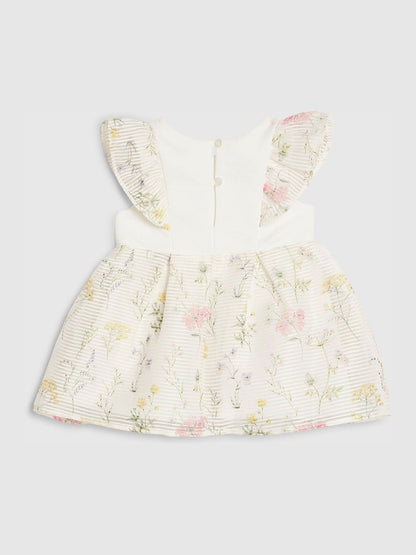 River Island White Floral Burnout Mesh Dress