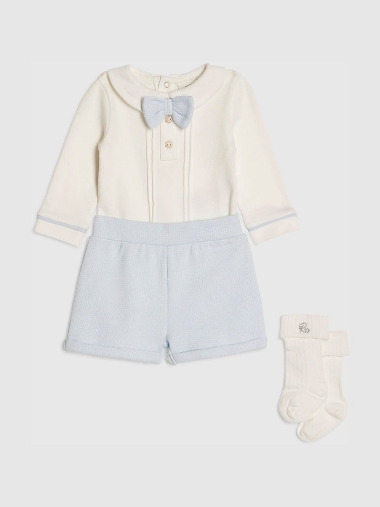 River Island Blue Long Sleeve Smart Bloomer &amp; Socks Set
