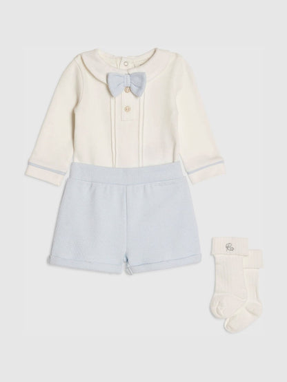 River Island Blue Long Sleeve Smart Bloomer &amp; Socks Set