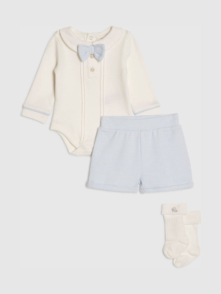 River Island Blue Long Sleeve Smart Bloomer &amp; Socks Set