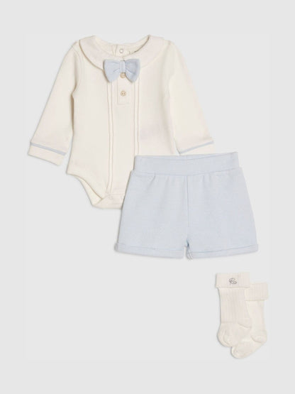 River Island Blue Long Sleeve Smart Bloomer &amp; Socks Set